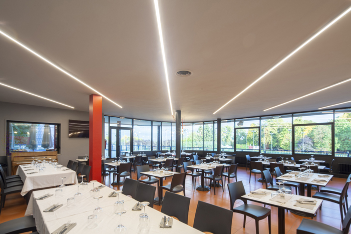 Spazi del Ristorante Ai Beati a Cuneo ridisegnati da Studio 3Mark