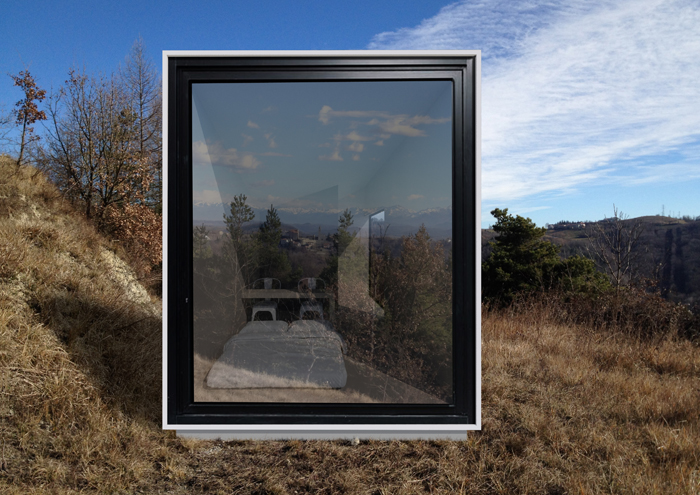 Vista panoramica della tiny house SCS House in contesto naturale, Studio 3Mark
